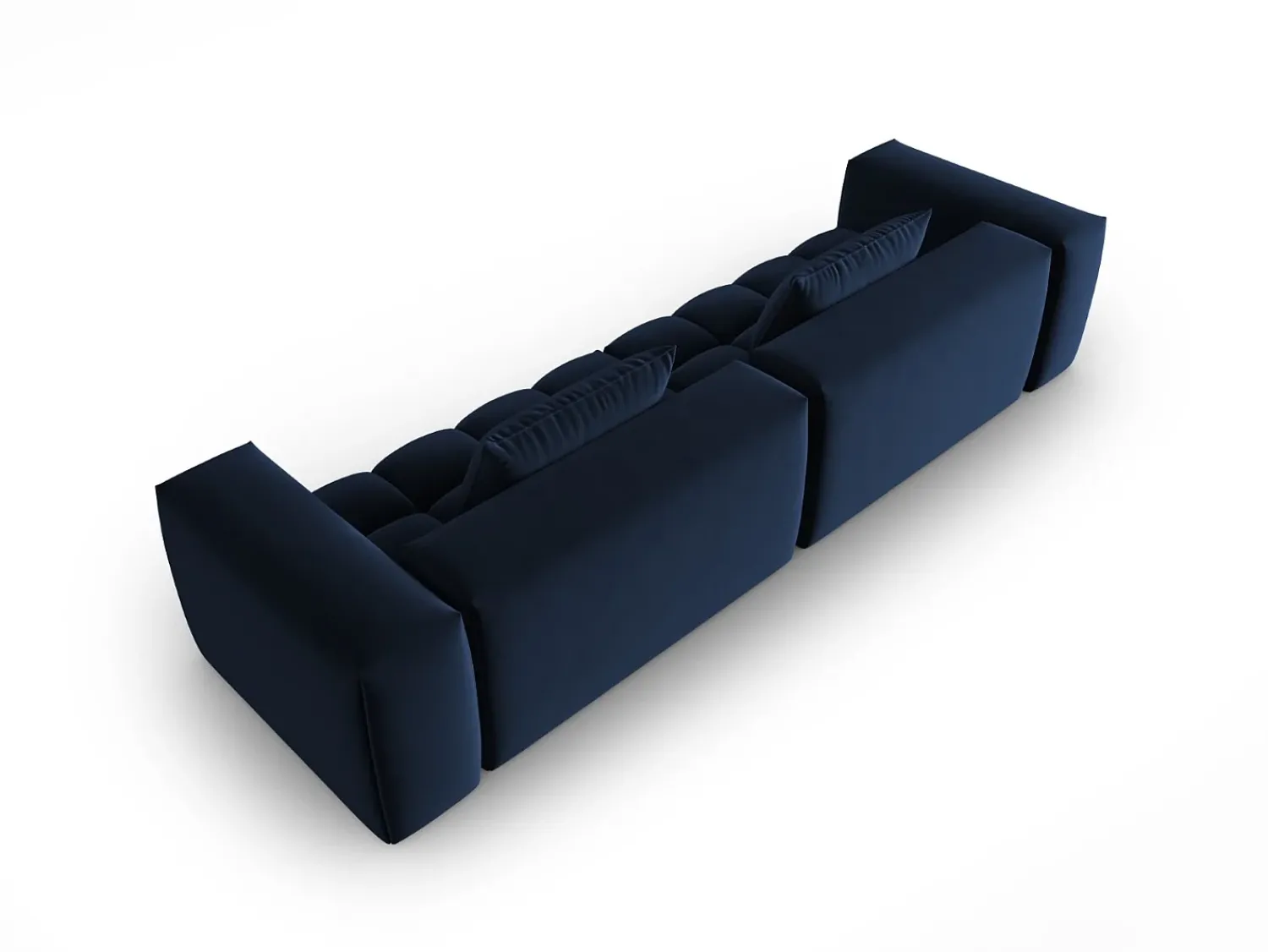 Sofá|CXL by Christian Lacroix - Sofá modular "Lorella" 5 lugares em veludo azul real - 290x85x70cm Azul escuro