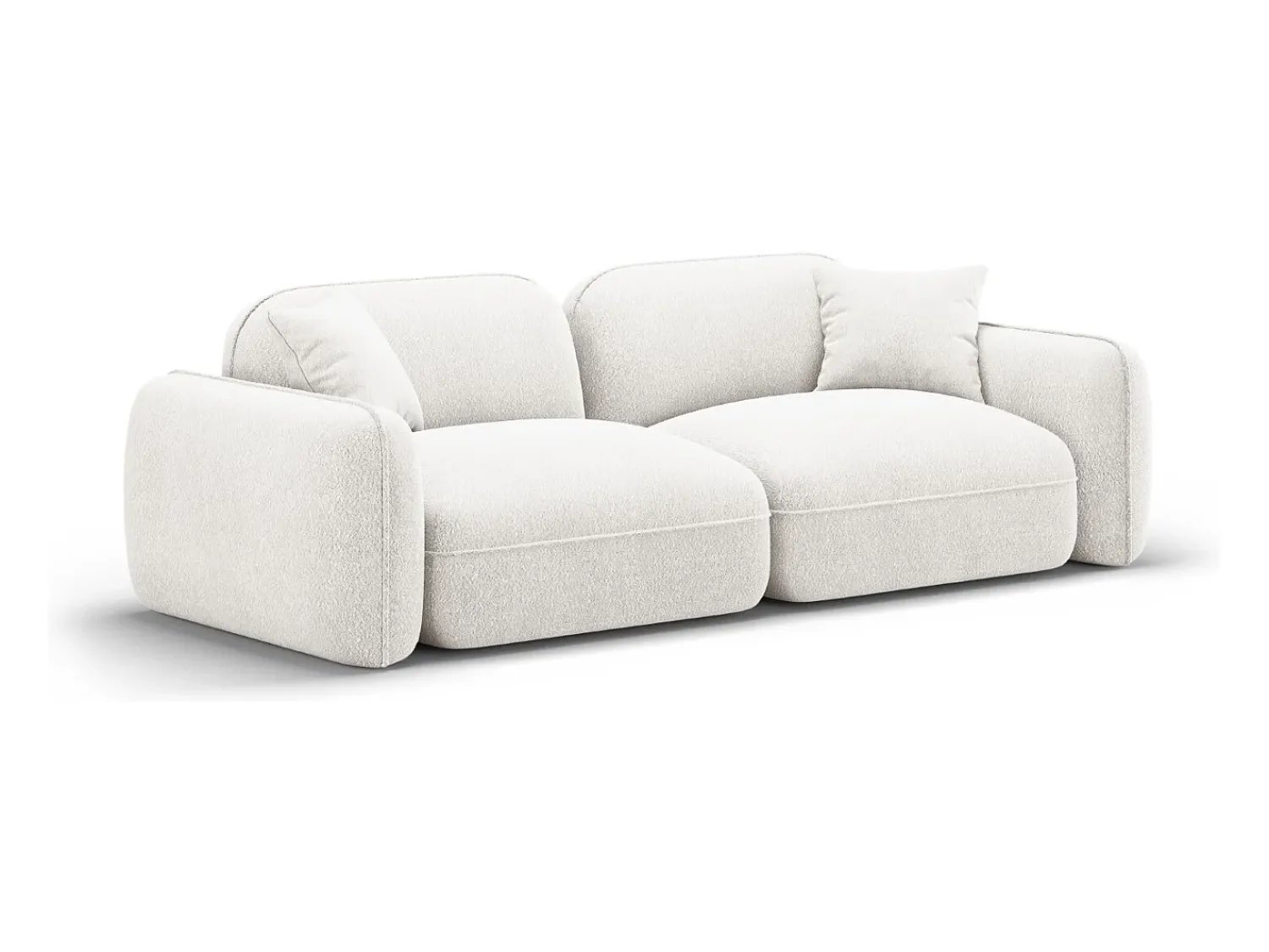 Sofá*CXL by Christian Lacroix - Sofá modular "Lucien" 3 lugares em veludo - 230x90x70cm Marfim