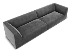 Sofá*CXL by Christian Lacroix - Sofá "Charles" 4 lugares em veludo cinza escuro - 302x93x69cm Cinza antracite