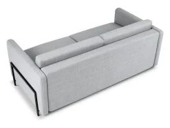 CXL by Christian Lacroix - Sofá-cama "Yanis" 3 lugares em tecido estrutural cinza claro - 202x102x80cm^ Sofá