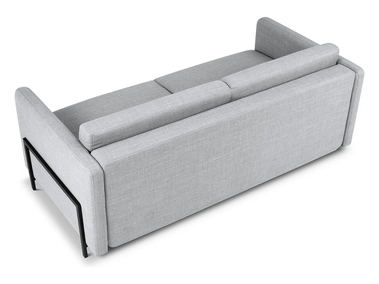 CXL by Christian Lacroix - Sofá-cama "Yanis" 3 lugares em tecido estrutural cinza claro - 202x102x80cm^ Sofá