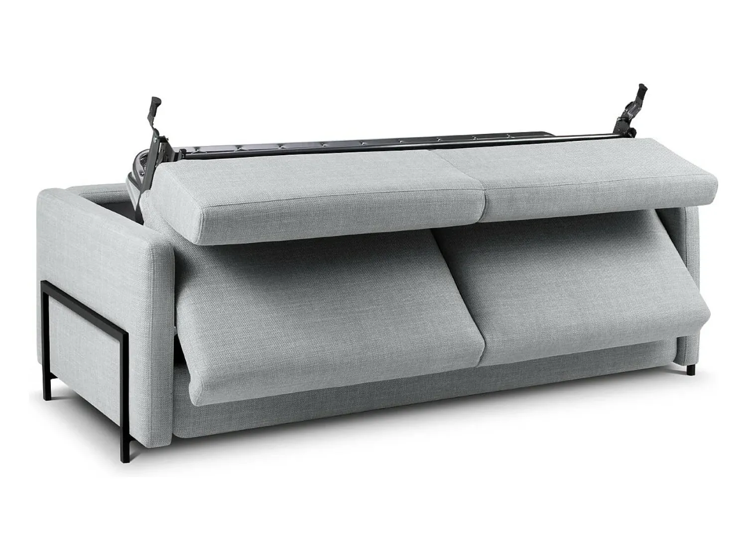 CXL by Christian Lacroix - Sofá-cama "Yanis" 3 lugares em tecido estrutural cinza claro - 202x102x80cm^ Sofá