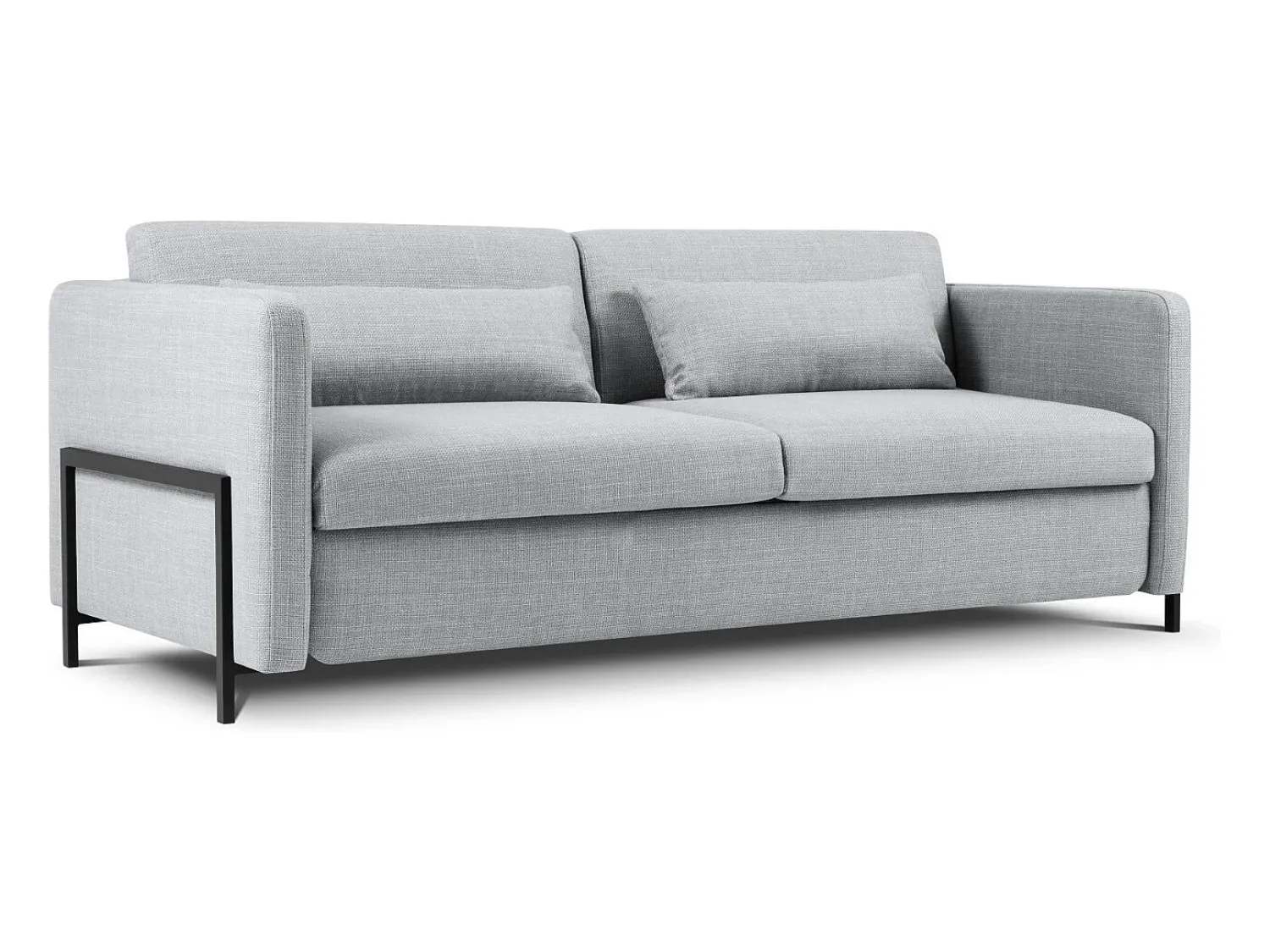 CXL by Christian Lacroix - Sofá-cama "Yanis" 3 lugares em tecido estrutural cinza claro - 202x102x80cm^ Sofá