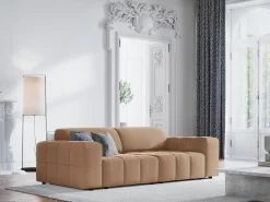 Sofá*CXL by Christian Lacroix - Sofá "Luc" 3 lugares em veludo escuro - 204x102x70cm Bege