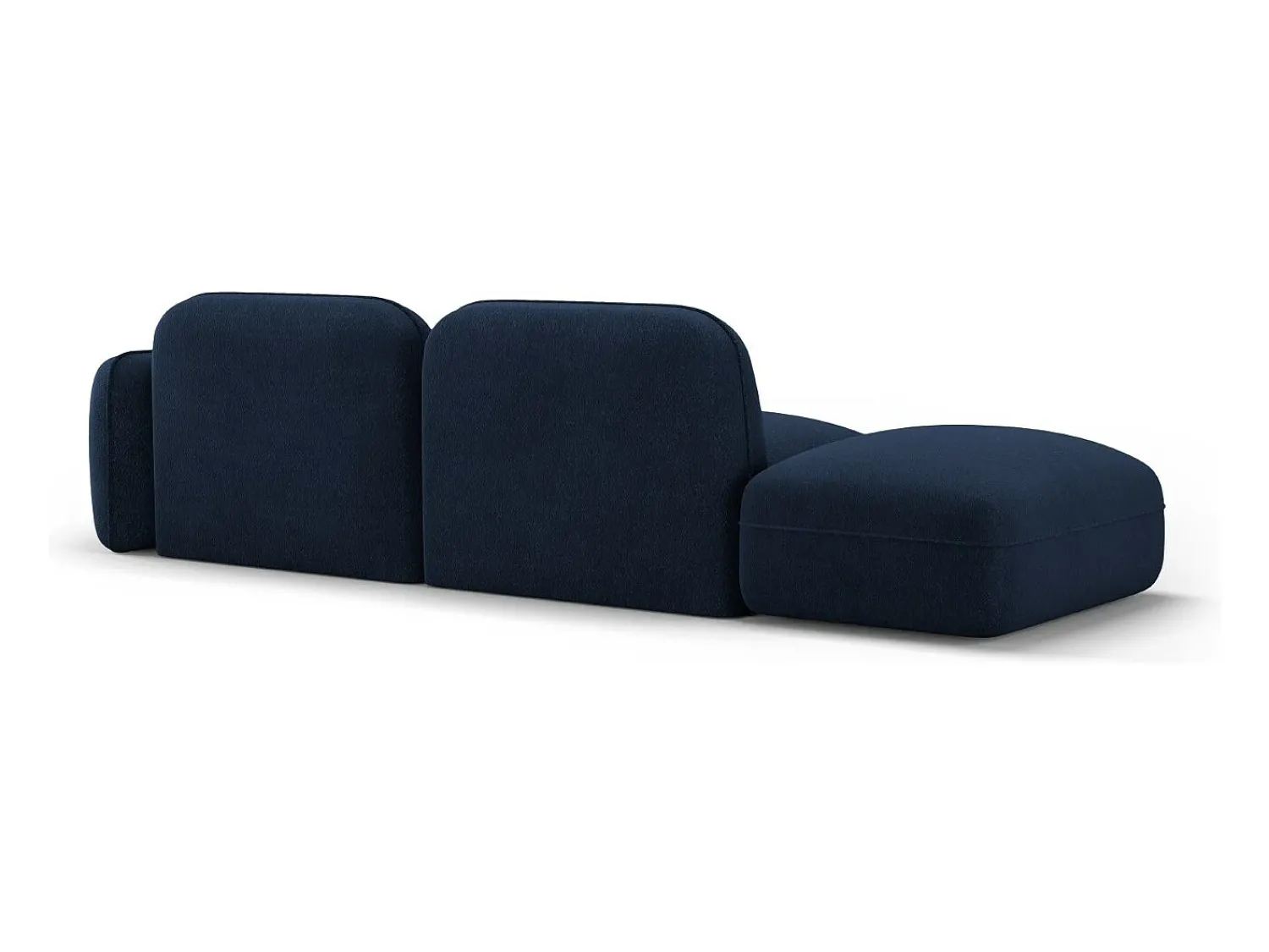 Sofá|CXL by Christian Lacroix - Sofá modular virado para a esquerda "Lucien" 3 lugares em veludo - 295x90x70cm Azul escuro