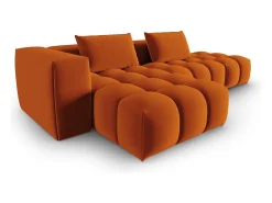 New CXL by Christian Lacroix - Sofá modular de canto esquerdo "Lorella" 4 lugares em veludo - 265x145x70cm Terracota