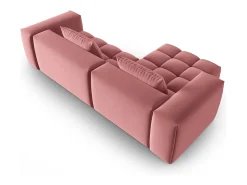 Sofá*CXL by Christian Lacroix - Sofá modular de canto esquerdo "Lorella" 3 lugares em veludo salmão - 260x145x70cm Rosa claro