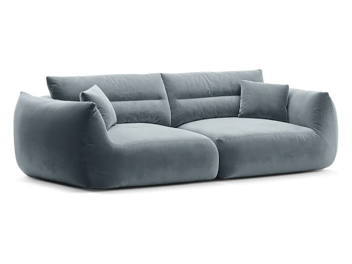 Hot CXL by Christian Lacroix - Sofá modular "Maurie" 4 lugares em veludo cinza - 264x107x90cm Azul