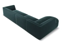 Discount CXL by Christian Lacroix - Sofá de canto esquerdo "Charles" 5 lugares em veludo - 366x180x69cm Azul