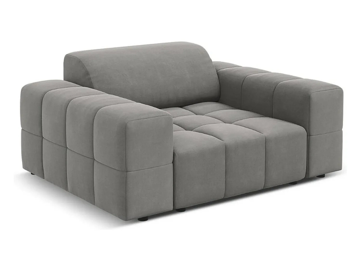 Poltrona|CXL by Christian Lacroix - Poltrona "Luc" em veludo cinza claro - 124x102x70cm Cinzento claro