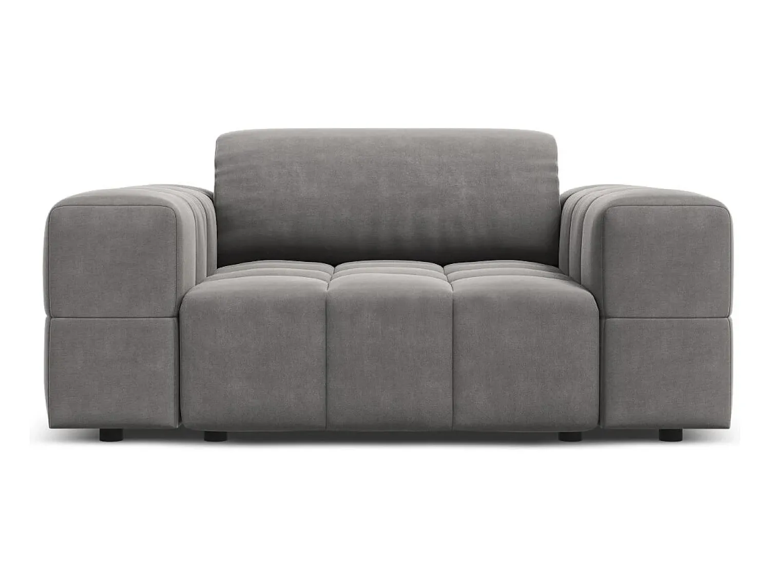 Poltrona|CXL by Christian Lacroix - Poltrona "Luc" em veludo cinza claro - 124x102x70cm Cinzento claro