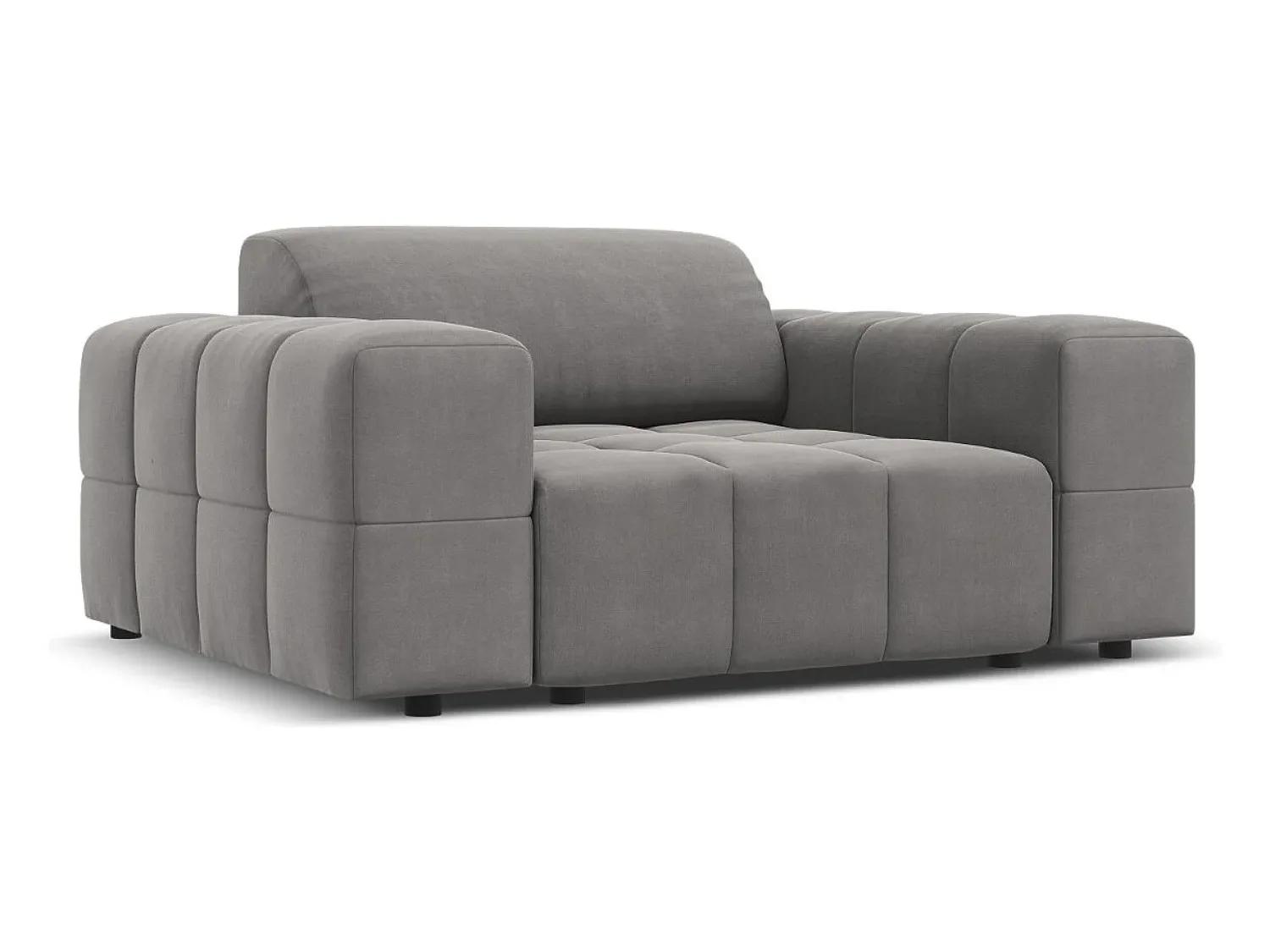 Poltrona|CXL by Christian Lacroix - Poltrona "Luc" em veludo cinza claro - 124x102x70cm Cinzento claro