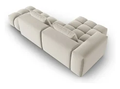 CXL by Christian Lacroix - Sofá modular de canto esquerdo "Lorella" 4 lugares em veludo cru - 265x145x70cm^ Sofá