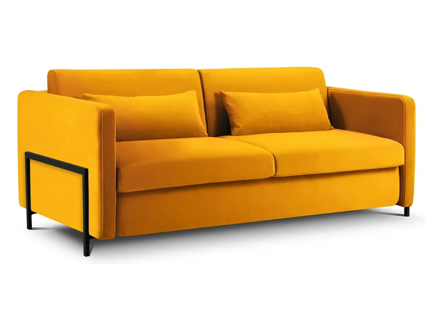 Sofá|CXL by Christian Lacroix - Sofá-cama "Yanis" 2 lugares em veludo - 182x102x80cm Amarelo