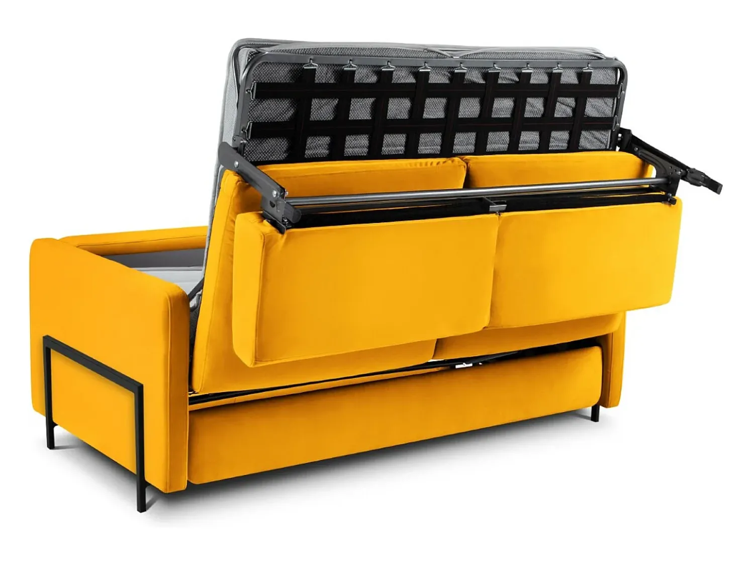 Sofá|CXL by Christian Lacroix - Sofá-cama "Yanis" 2 lugares em veludo - 182x102x80cm Amarelo