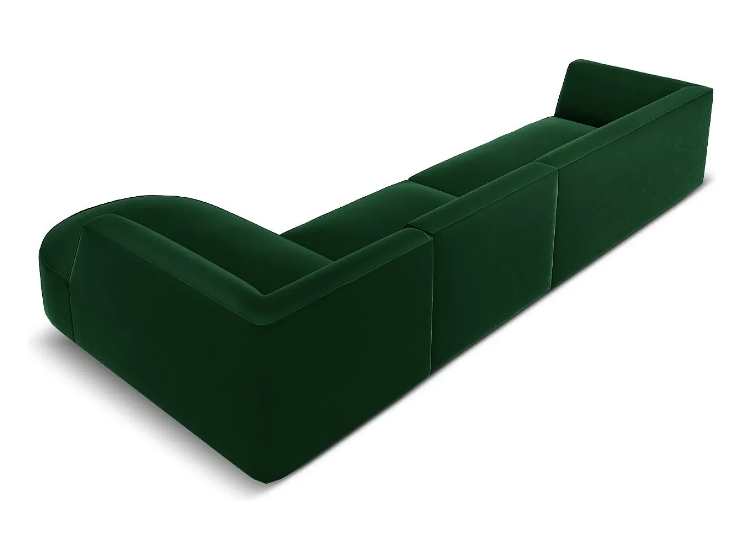 Sale CXL by Christian Lacroix - Sofá de canto direito "Charles" 5 lugares em veludo - 366x180x69cm Verde