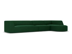 Sale CXL by Christian Lacroix - Sofá de canto direito "Charles" 5 lugares em veludo - 366x180x69cm Verde