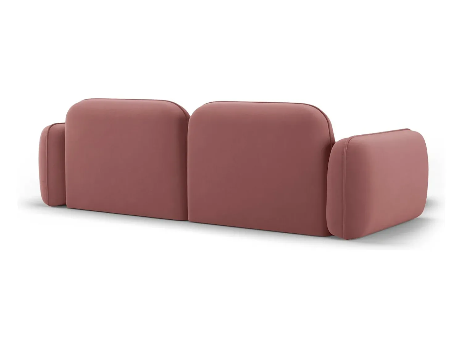 CXL by Christian Lacroix - Sofá modular de canto esquerdo "Lucien" 3 lugares em veludo salmão - 230x165x70cm Rosa claro