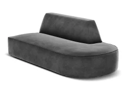 New CXL by Christian Lacroix - Sofá modular direito "Charles" 2 lugares em veludo cinza escuro - 181x93x69cm Cinza antracite