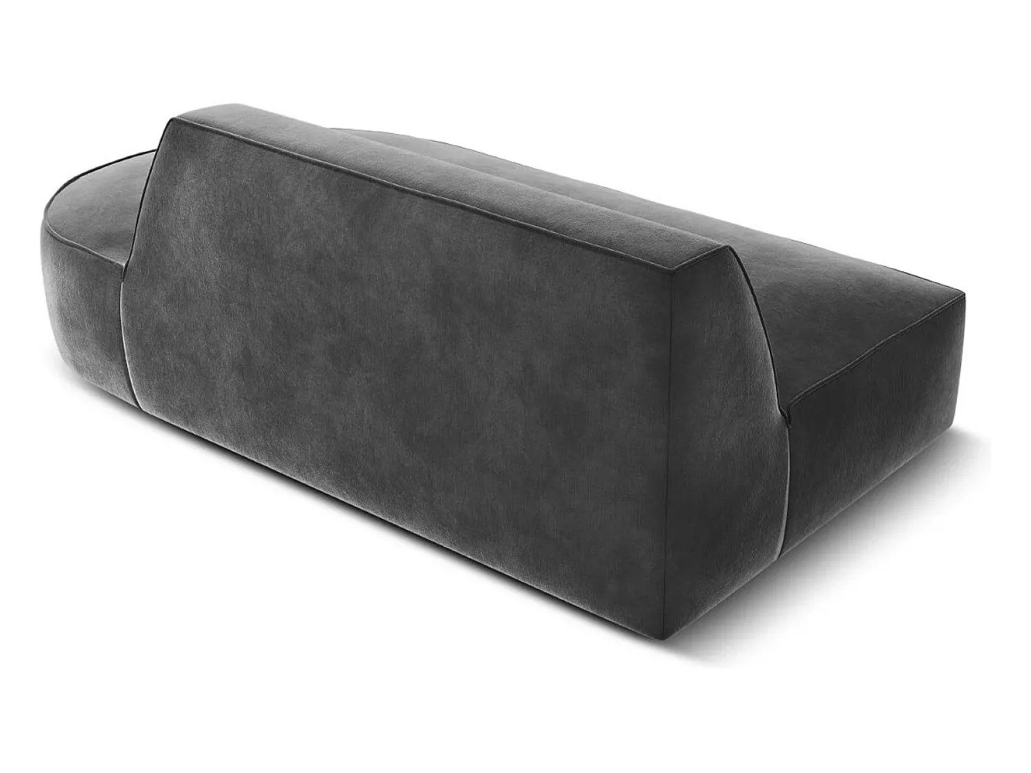 New CXL by Christian Lacroix - Sofá modular direito "Charles" 2 lugares em veludo cinza escuro - 181x93x69cm Cinza antracite