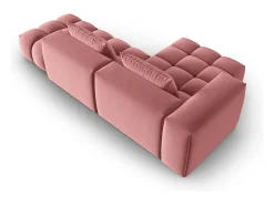 CXL by Christian Lacroix - Sofá modular de canto esquerdo "Lorella" 4 lugares em veludo salmão - 265x145x70cm^ Sofá