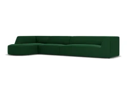 Outlet CXL by Christian Lacroix - Sofá de canto esquerdo "Charles" 5 lugares em veludo - 366x180x69cm Verde