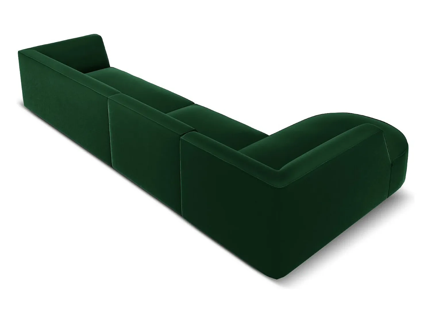 Outlet CXL by Christian Lacroix - Sofá de canto esquerdo "Charles" 5 lugares em veludo - 366x180x69cm Verde