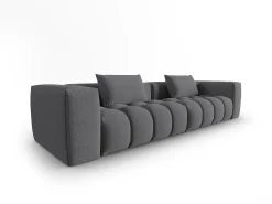 Sofá|CXL by Christian Lacroix - Sofá modular "Lorella" 5 lugares em tecido estrutural cinza - 290x85x70cm Cinzento