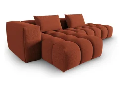Sale CXL by Christian Lacroix - Sofá modular de canto esquerdo "Lorella" 4 lugares em tecido estrutural - 265x145x70cm Coral