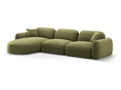 Clearance CXL by Christian Lacroix - Sofá modular de canto esquerdo "Lucien" 4 lugares em veludo - 320x165x70cm Verde claro