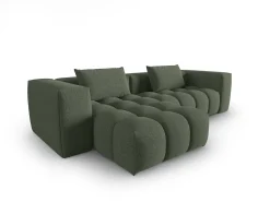 Sofá*CXL by Christian Lacroix - Sofá modular de canto esquerdo "Lorella" 3 lugares em tecido estrutural verde oliva escuro - 260x145x70cm Verde pinho
