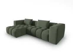 Sofá*CXL by Christian Lacroix - Sofá modular de canto esquerdo "Lorella" 3 lugares em tecido estrutural verde oliva escuro - 260x145x70cm Verde pinho