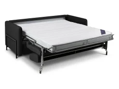 Sofá|CXL by Christian Lacroix - Sofá-cama "Yanis" 2 lugares em tecido estrutural cinza escuro - 182x102x80cm Cinza antracite
