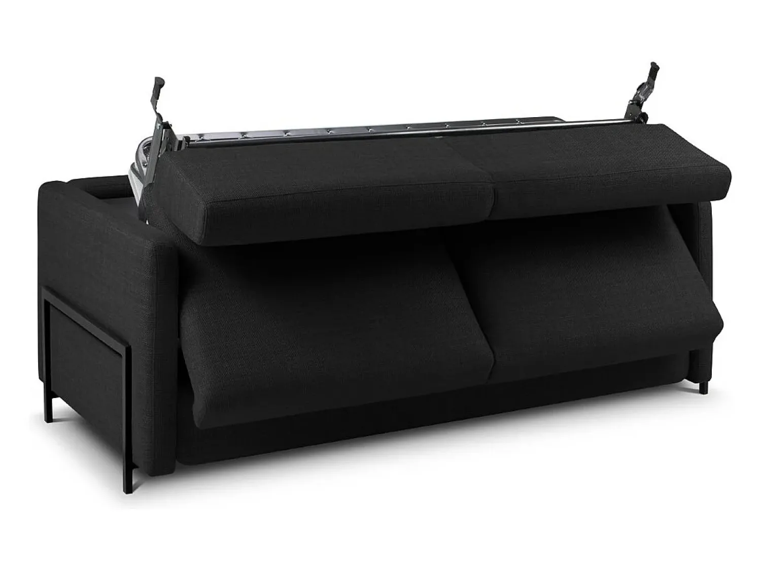 Sofá|CXL by Christian Lacroix - Sofá-cama "Yanis" 2 lugares em tecido estrutural cinza escuro - 182x102x80cm Cinza antracite