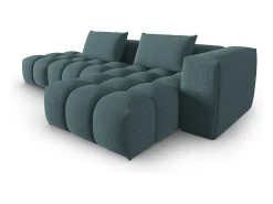 Clearance CXL by Christian Lacroix - Sofá modular de canto direito "Lorella" 4 lugares em tecido estrutural - 265x145x70cm Azul claro