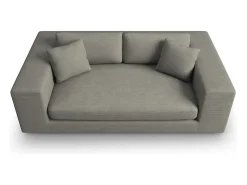 Sofá*CXL by Christian Lacroix - Sofá "Tendance" 3 lugares em veludo cotelê cinza claro - 220x122x72cm Cinzento claro