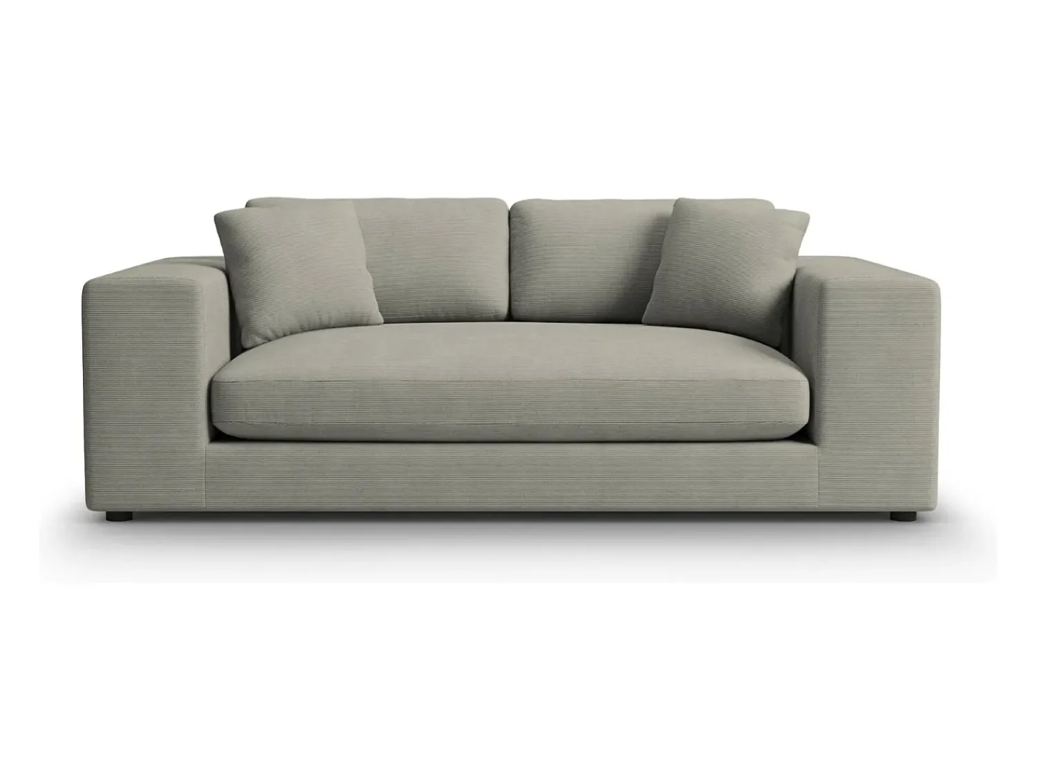 Sofá*CXL by Christian Lacroix - Sofá "Tendance" 3 lugares em veludo cotelê cinza claro - 220x122x72cm Cinzento claro