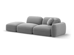 Best CXL by Christian Lacroix - Sofá modular virado para a esquerda "Lucien" 3 lugares em veludo cinza claro - 295x90x70cm Cinzento claro