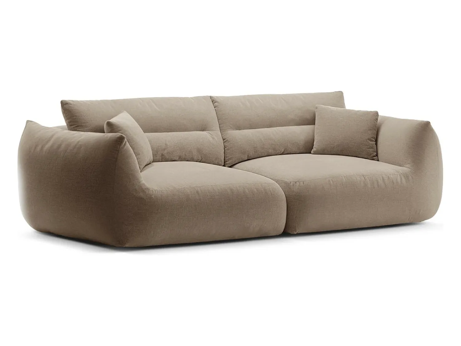 CXL by Christian Lacroix - Sofá modular "Maurie" 4 lugares em tecido chenille areia - 264x107x90cm^ Sofá