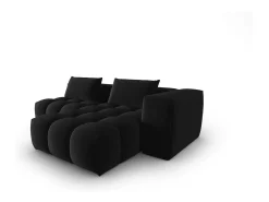 Sofá|CXL by Christian Lacroix - Sofá modular de canto direito "Lorella" 3 lugares em veludo - 205x145x70cm Preto