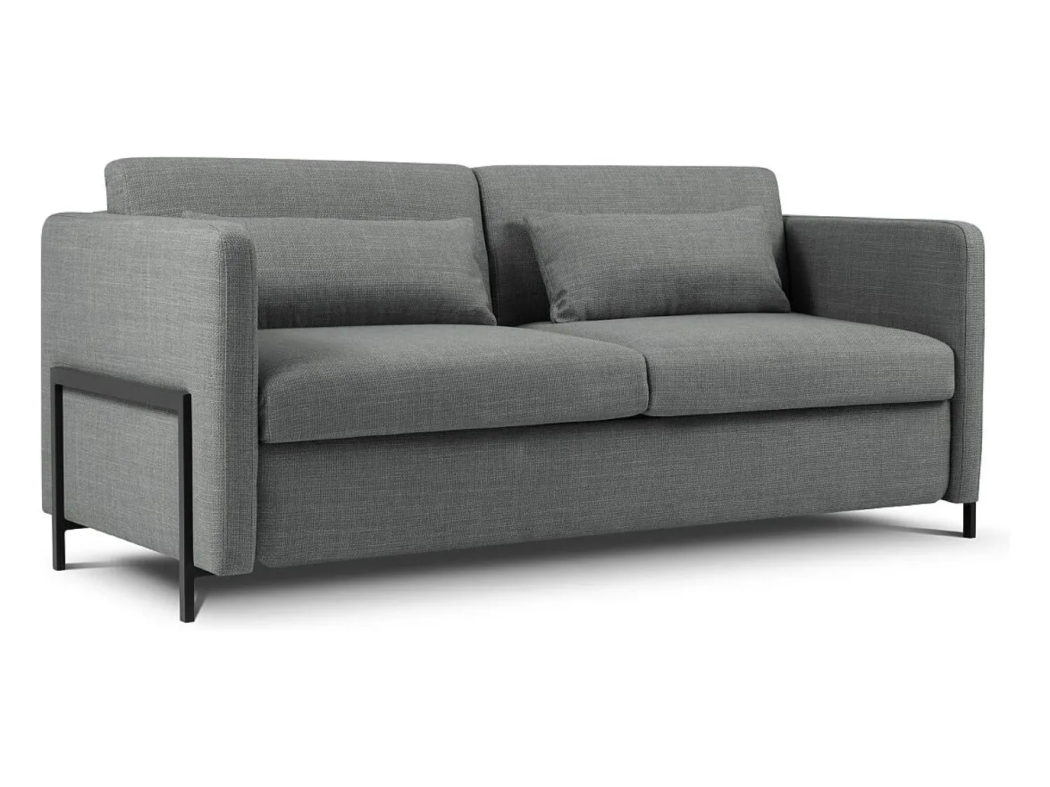 CXL by Christian Lacroix - Sofá-cama "Yanis" 2 lugares em tecido estrutural cinza - 182x102x80cm^ Sofá