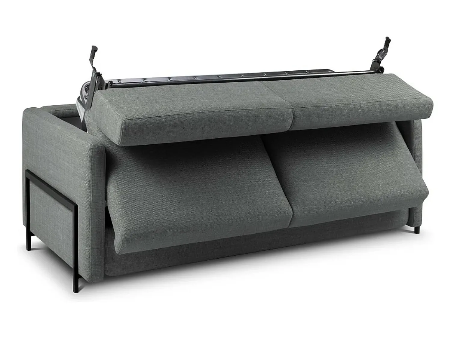 CXL by Christian Lacroix - Sofá-cama "Yanis" 2 lugares em tecido estrutural cinza - 182x102x80cm^ Sofá