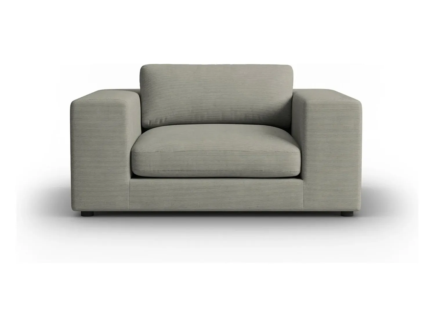 Sofá|CXL by Christian Lacroix - Sofá "Tendance" 1,5 lugares em veludo cotelê cinza claro - 156x122x72cm Cinzento claro