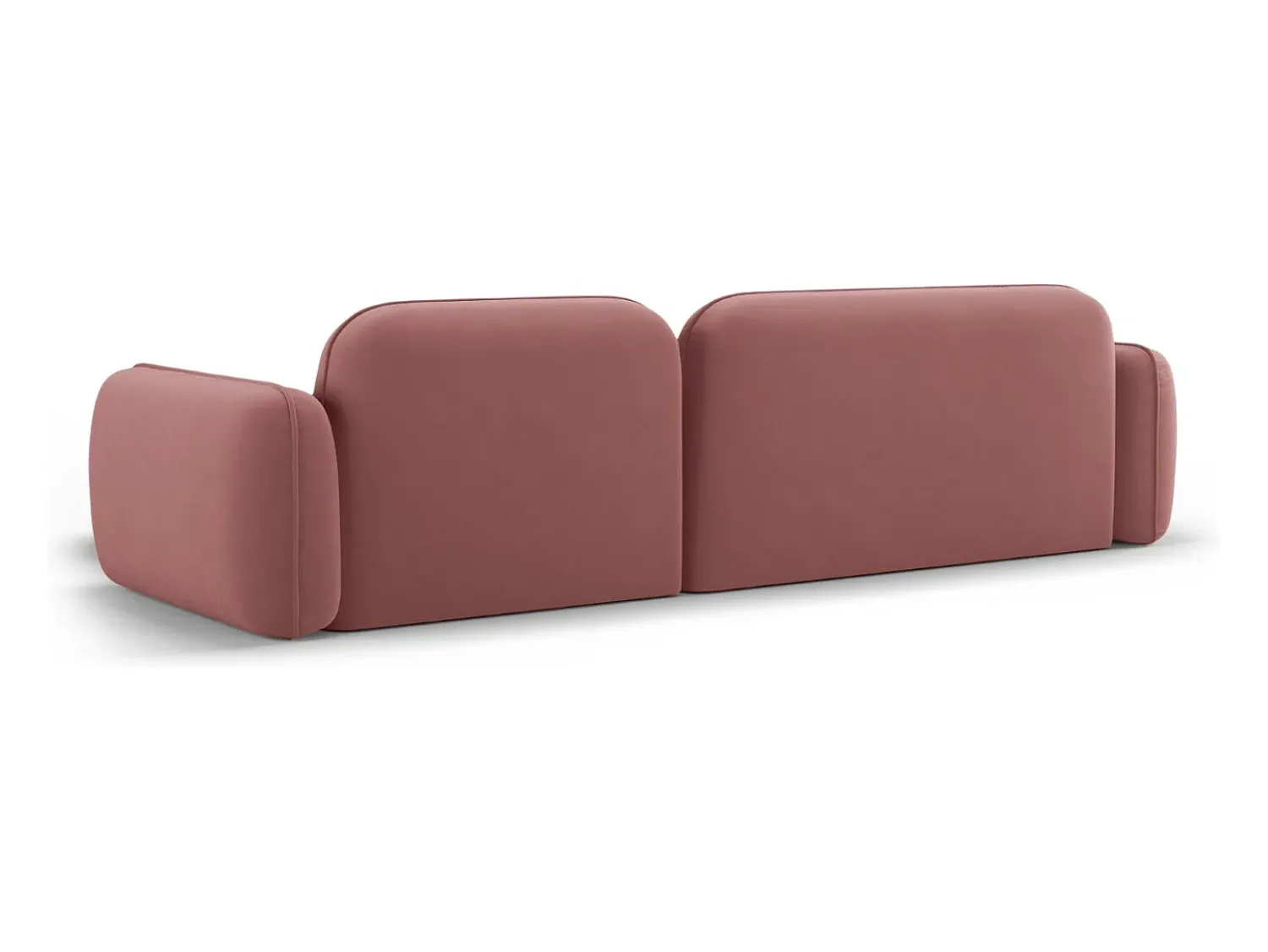 Sofá*CXL by Christian Lacroix - Sofá modular de canto direito "Lucien" 4 lugares em veludo salmão - 275x165x70cm Rosa claro