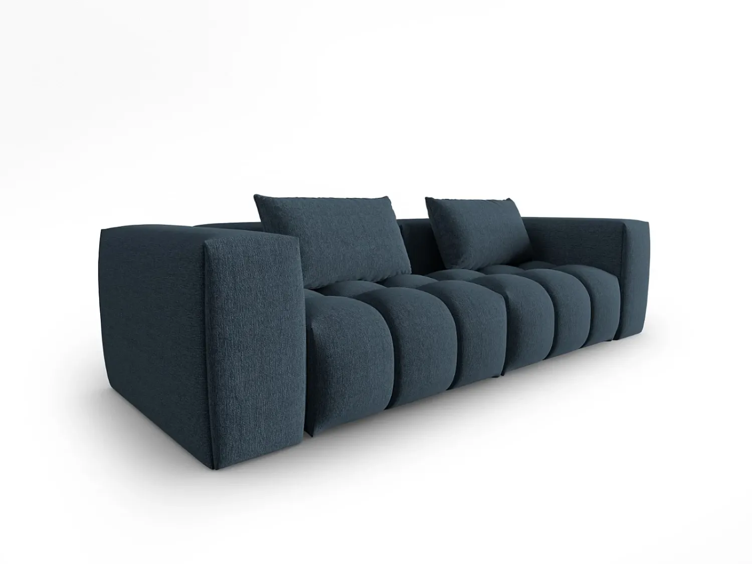 Discount CXL by Christian Lacroix - Sofá modular "Lorella" 3 lugares em tecido estrutural - 230x85x70cm Azul escuro