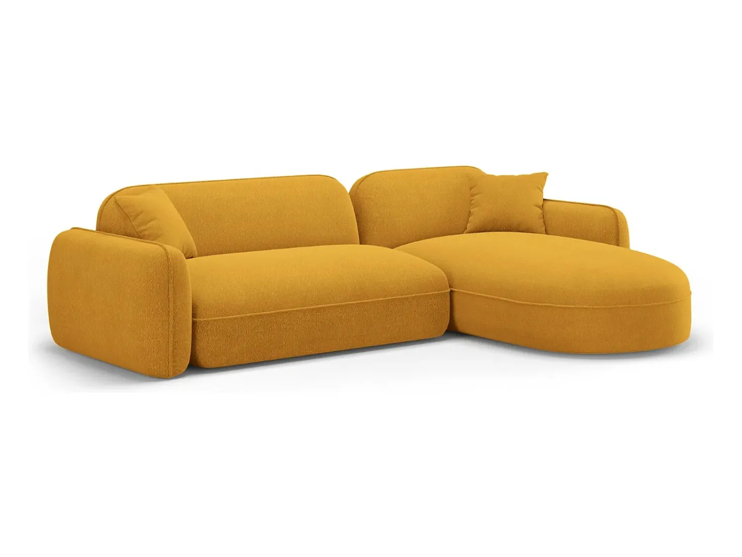 Sofá*CXL by Christian Lacroix - Sofá modular de canto direito "Lucien" 4 lugares em veludo mostarda - 275x165x70cm Amarelo mostarda