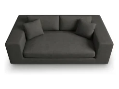 CXL by Christian Lacroix - Sofá "Tendance" 3 lugares em veludo cotelê cinza escuro - 220x122x72cm^ Sofá
