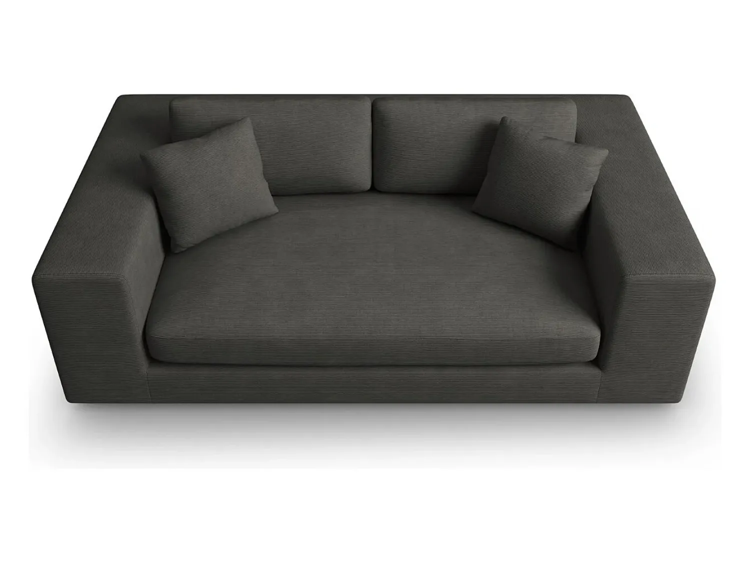 CXL by Christian Lacroix - Sofá "Tendance" 3 lugares em veludo cotelê cinza escuro - 220x122x72cm^ Sofá