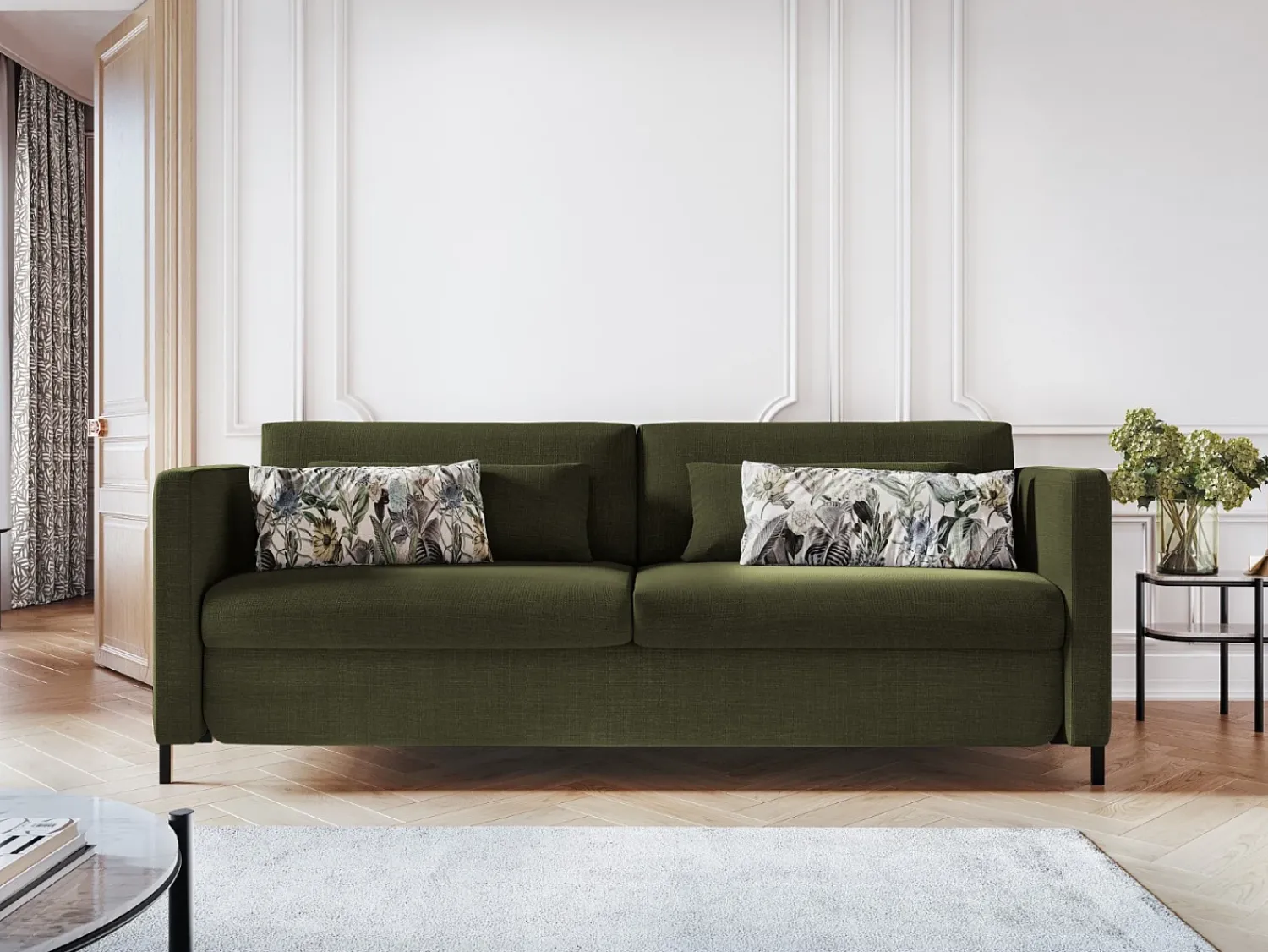 Best CXL by Christian Lacroix - Sofá-cama "Yanis" 2 lugares em tecido estrutural - 182x102x80cm Verde