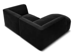 Clearance CXL by Christian Lacroix - Sofá de canto esquerdo "Charles" 3 lugares em veludo - 186x180x69cm Preto